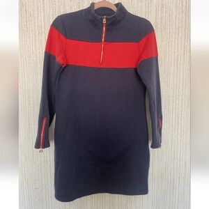 STS Sail To Sable Size Small Colorblock Sweatshirt Dress Red And Blue